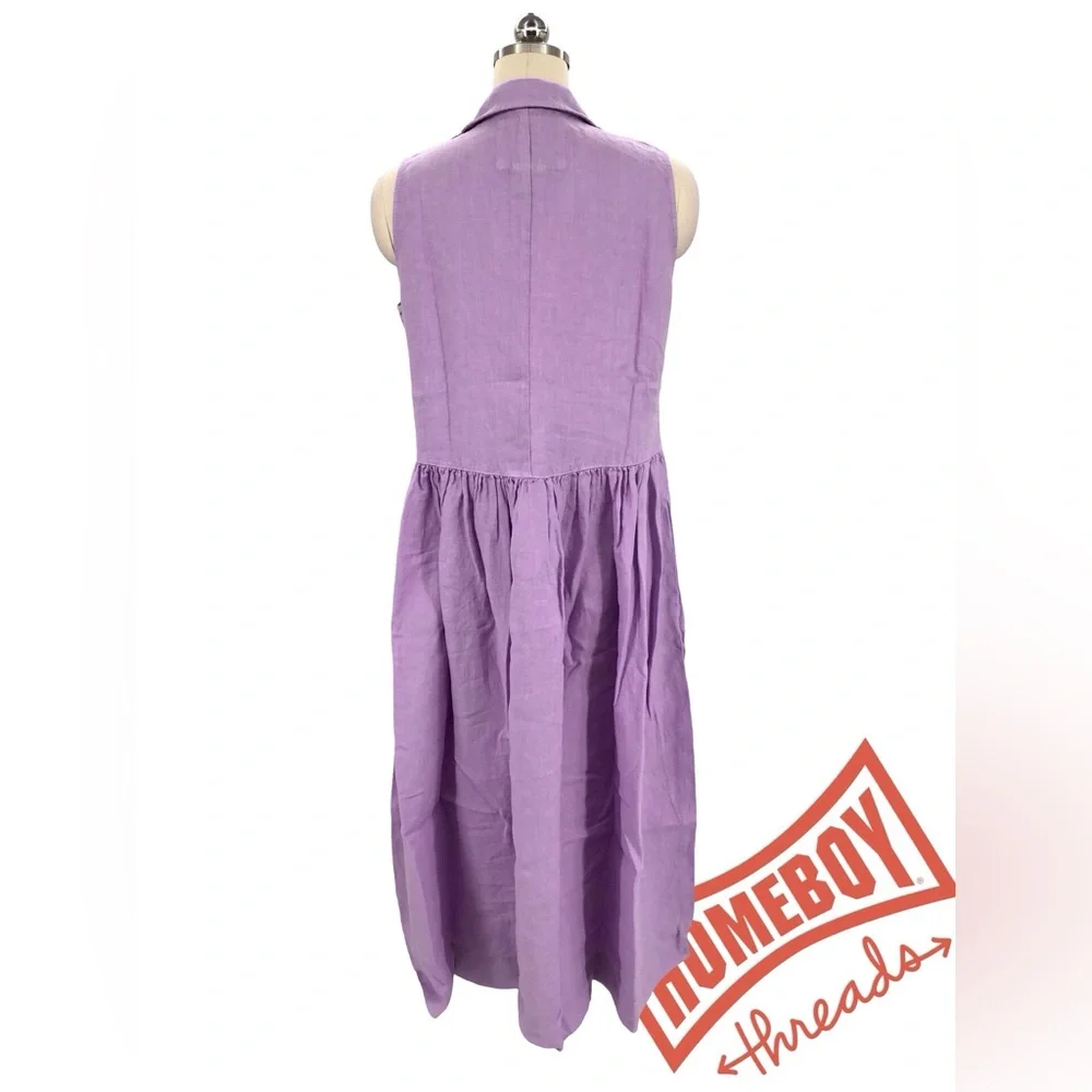 NWOT Frank & Eileen Purple Smocked Buttoned Sundress size S - Picture 2 of 5